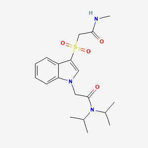 molecular formula C19H27N3O4S B2628092 N,N-二异丙基-2-(3-((2-(甲基氨基)-2-氧代乙基)磺酰基)-1H-吲哚-1-基)乙酰胺 CAS No. 894004-69-4