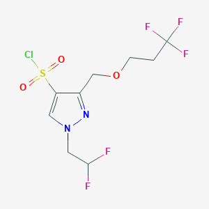 B2628093 1-(2,2-difluoroethyl)-3-[(3,3,3-trifluoropropoxy)methyl]-1H-pyrazole-4-sulfonyl chloride CAS No. 1855949-05-1