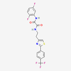 molecular formula C20H14F5N3O2S B2628106 N1-(2,5-二氟苯基)-N2-(2-(2-(4-(三氟甲基)苯基)噻唑-4-基)乙基)草酰胺 CAS No. 896367-58-1