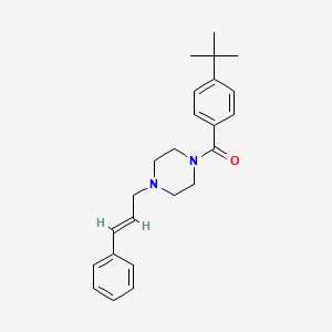molecular formula C24H30N2O B2628109 4-(叔丁基)苯基 4-(3-苯基丙-2-烯基)哌嗪基酮 CAS No. 219989-14-7