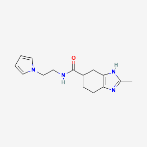 molecular formula C15H20N4O B2628113 N-(2-(1H-吡咯-1-基)乙基)-2-甲基-4,5,6,7-四氢-1H-苯并[d]咪唑-5-甲酰胺 CAS No. 2034452-13-4