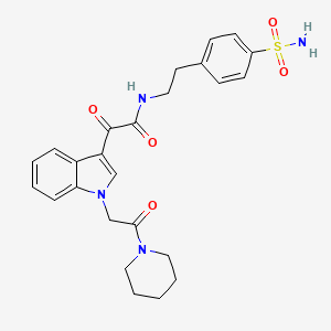 molecular formula C25H28N4O5S B2628115 2-氧代-2-(1-(2-氧代-2-(哌啶-1-基)乙基)-1H-吲哚-3-基)-N-(4-磺酰胺苯乙基)乙酰胺 CAS No. 872861-37-5