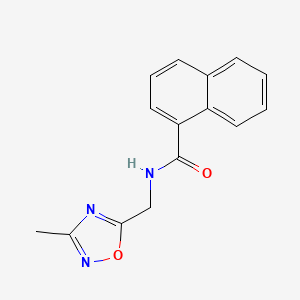 molecular formula C15H13N3O2 B2628116 N-((3-甲基-1,2,4-恶二唑-5-基)甲基)-1-萘酰胺 CAS No. 1235624-18-6
