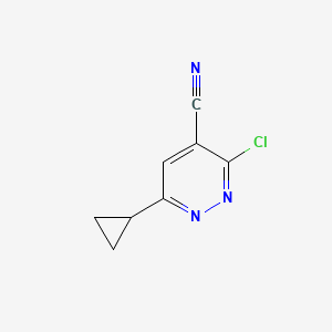 molecular formula C8H6ClN3 B2628117 3-氯-6-环丙基嘧啶-4-腈 CAS No. 1824345-60-9