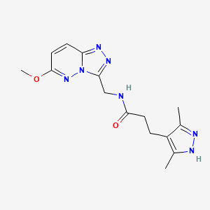 molecular formula C15H19N7O2 B2628118 3-(3,5-dimethyl-1H-pyrazol-4-yl)-N-((6-methoxy-[1,2,4]triazolo[4,3-b]pyridazin-3-yl)methyl)propanamide CAS No. 2034200-80-9