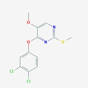 molecular formula C12H10Cl2N2O2S B2628124 4-(3,4-Dichlorophenoxy)-5-methoxy-2-(methylsulfanyl)pyrimidine CAS No. 338956-04-0