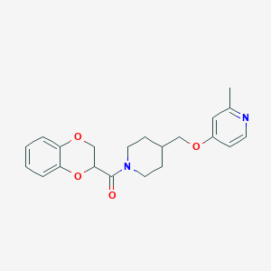 molecular formula C21H24N2O4 B2628127 2,3-Dihydro-1,4-benzodioxin-3-yl-[4-[(2-methylpyridin-4-yl)oxymethyl]piperidin-1-yl]methanone CAS No. 2379972-62-8