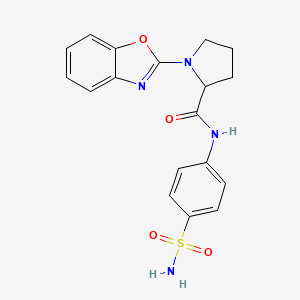 molecular formula C18H18N4O4S B2628133 1-(苯并[d]恶唑-2-基)-N-(4-磺酰基苯基)吡咯烷-2-甲酰胺 CAS No. 1796903-52-0