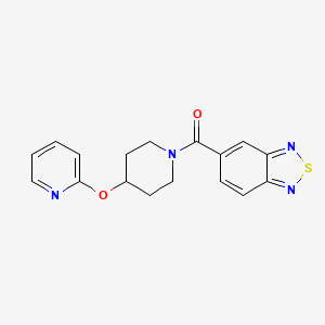 molecular formula C17H16N4O2S B2628135 Benzo[c][1,2,5]thiadiazol-5-yl(4-(pyridin-2-yloxy)piperidin-1-yl)methanone CAS No. 1428380-05-5