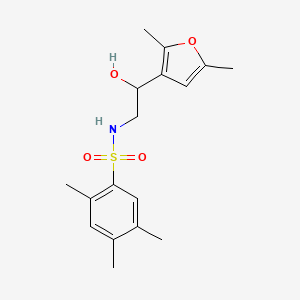molecular formula C17H23NO4S B2628137 N-(2-(2,5-二甲基呋喃-3-基)-2-羟乙基)-2,4,5-三甲基苯磺酰胺 CAS No. 2320954-76-3