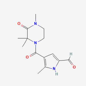 molecular formula C14H19N3O3 B2628144 5-methyl-4-(2,2,4-trimethyl-3-oxopiperazine-1-carbonyl)-1H-pyrrole-2-carbaldehyde CAS No. 2094159-45-0