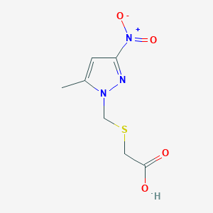 molecular formula C7H9N3O4S B2628145 2-[(5-甲基-3-硝基吡唑基)甲硫基]乙酸 CAS No. 1020724-69-9
