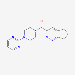 molecular formula C16H18N6O B2628146 6,7-Dihydro-5H-cyclopenta[c]pyridazin-3-yl-(4-pyrimidin-2-ylpiperazin-1-yl)methanone CAS No. 2415585-62-3