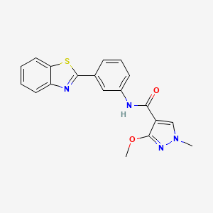 molecular formula C19H16N4O2S B2628147 N-(3-(benzo[d]thiazol-2-yl)phenyl)-3-methoxy-1-methyl-1H-pyrazole-4-carboxamide CAS No. 1207035-12-8