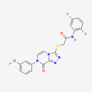 molecular formula C20H15F2N5O3S B2628151 N-(2,5-difluorophenyl)-2-{[7-(3-methoxyphenyl)-8-oxo-7,8-dihydro[1,2,4]triazolo[4,3-a]pyrazin-3-yl]thio}acetamide CAS No. 1242903-67-8