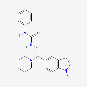 1-(2-(1-Methylindolin-5-yl)-2-(piperidin-1-yl)ethyl)-3-phenylurea