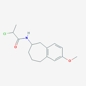 molecular formula C15H20ClNO2 B2628154 2-Chloro-N-(2-methoxy-6,7,8,9-tetrahydro-5H-benzo[7]annulen-6-yl)propanamide CAS No. 2411266-73-2