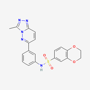 molecular formula C20H17N5O4S B2628155 N-(3-(3-甲基-[1,2,4]三唑并[4,3-b]哒嗪-6-基)苯基)-2,3-二氢苯并[b][1,4]二噁英-6-磺酰胺 CAS No. 894987-99-6