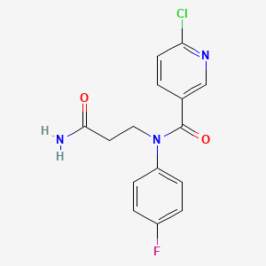 B2628169 3-[1-(6-chloropyridin-3-yl)-N-(4-fluorophenyl)formamido]propanamide CAS No. 1424495-45-3