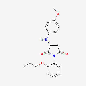 molecular formula C20H22N2O4 B2628170 3-[(4-甲氧基苯基)氨基]-1-(2-丙氧基苯基)吡咯烷-2,5-二酮 CAS No. 352666-08-1