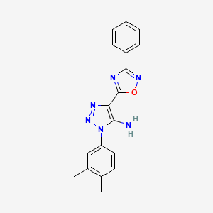 molecular formula C18H16N6O B2628183 1-(3,4-二甲基苯基)-4-(3-苯基-1,2,4-恶二唑-5-基)-1H-1,2,3-三唑-5-胺 CAS No. 892760-34-8