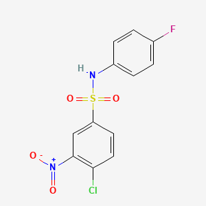 molecular formula C12H8ClFN2O4S B2628193 4-氯-N-(4-氟苯基)-3-硝基苯-1-磺酰胺 CAS No. 1095374-68-7