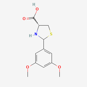 molecular formula C12H15NO4S B2628203 (4R)-2-(3,5-dimethoxyphenyl)thiazolidine-4-carboxylic acid CAS No. 1014081-80-1