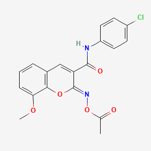 (2Z)-2-[(acetyloxy)imino]-N-(4-chlorophenyl)-8-methoxy-2H-chromene-3-carboxamide