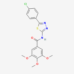 molecular formula C18H16ClN3O4S B2628212 N-(5-(4-chlorophenyl)-1,3,4-thiadiazol-2-yl)-3,4,5-trimethoxybenzamide CAS No. 392241-93-9