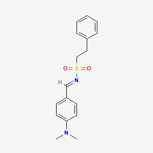 molecular formula C17H20N2O2S B2628216 (E)-N-(4-(dimethylamino)benzylidene)-2-phenylethanesulfonamide CAS No. 1321747-64-1