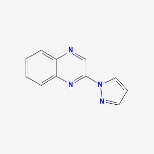 molecular formula C11H8N4 B2628271 喹喔啉，2-(1H-吡唑-1-基)- CAS No. 1332624-63-1