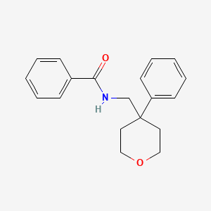 molecular formula C19H21NO2 B2628282 N-[(4-苯氧杂环-4-基)甲基]苯甲酰胺 CAS No. 354993-15-0