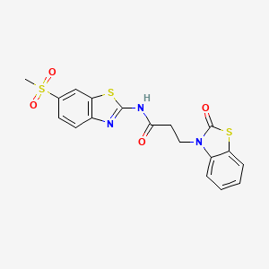 N-(6-(methylsulfonyl)benzo[d]thiazol-2-yl)-3-(2-oxobenzo[d]thiazol-3(2H)-yl)propanamide