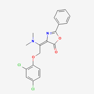 molecular formula C19H16Cl2N2O3 B2628288 4-[(Z)-2-(2,4-dichlorophenoxy)-1-(dimethylamino)ethylidene]-2-phenyl-1,3-oxazol-5-one CAS No. 866010-30-2