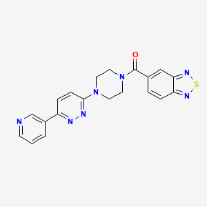 molecular formula C20H17N7OS B2628292 5-{4-[6-(pyridin-3-yl)pyridazin-3-yl]piperazine-1-carbonyl}-2,1,3-benzothiadiazole CAS No. 1257552-65-0