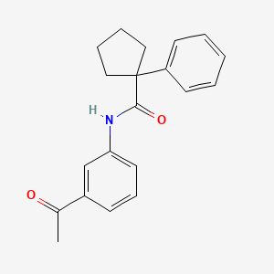 molecular formula C20H21NO2 B2628310 N-(3-acetylphenyl)-1-phenylcyclopentane-1-carboxamide CAS No. 1024165-46-5