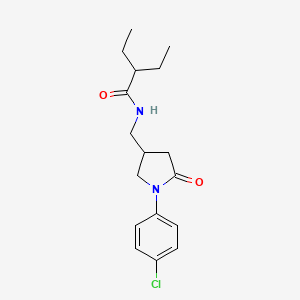 molecular formula C17H23ClN2O2 B2628317 N-((1-(4-氯苯基)-5-氧代吡咯烷-3-基)甲基)-2-乙基丁酰胺 CAS No. 954704-61-1