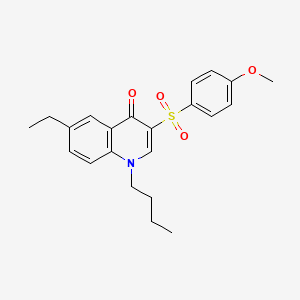 molecular formula C22H25NO4S B2628321 1-butyl-6-ethyl-3-((4-methoxyphenyl)sulfonyl)quinolin-4(1H)-one CAS No. 899217-56-2
