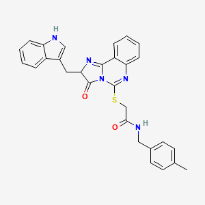 2-({2-[(1H-indol-3-yl)methyl]-3-oxo-2H,3H-imidazo[1,2-c]quinazolin-5-yl}sulfanyl)-N-[(4-methylphenyl)methyl]acetamide