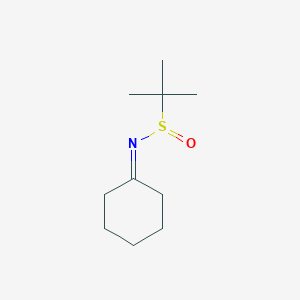 molecular formula C10H19NOS B2628355 N-Cyclohexylidene-2-methylpropane-2-sulfinamide CAS No. 729559-16-4