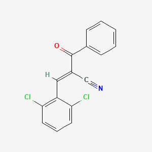 molecular formula C16H9Cl2NO B2628356 (E)-2-benzoyl-3-(2,6-dichlorophenyl)prop-2-enenitrile CAS No. 340217-69-8