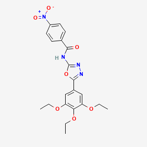 molecular formula C21H22N4O7 B2628367 4-nitro-N-[5-(3,4,5-triethoxyphenyl)-1,3,4-oxadiazol-2-yl]benzamide CAS No. 891124-06-4