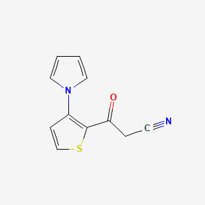 molecular formula C11H8N2OS B2628375 3-Oxo-3-[3-(1H-pyrrol-1-yl)-2-thienyl]-propanenitrile CAS No. 477871-05-9