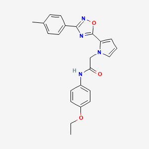 molecular formula C23H22N4O3 B2628385 N-(4-乙氧基苯基)-2-{2-[3-(4-甲基苯基)-1,2,4-恶二唑-5-基]-1H-吡咯-1-基}乙酰胺 CAS No. 1260910-07-3