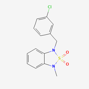 molecular formula C14H13ClN2O2S B2628389 1-(3-Chlorobenzyl)-3-methyl-1,3-dihydrobenzo[c][1,2,5]thiadiazole 2,2-dioxide CAS No. 2034543-63-8