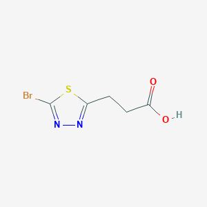 molecular formula C5H5BrN2O2S B2628390 3-(5-Bromo-1,3,4-thiadiazol-2-yl)propanoic acid CAS No. 933716-49-5