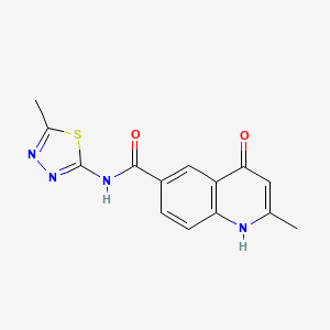 molecular formula C14H12N4O2S B2628400 4-hydroxy-2-methyl-N-(5-methyl-1,3,4-thiadiazol-2-yl)quinoline-6-carboxamide CAS No. 950248-40-5