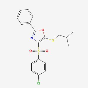 4-((4-Chlorophenyl)sulfonyl)-5-(isobutylthio)-2-phenyloxazole