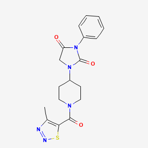 1-(1-(4-Methyl-1,2,3-thiadiazole-5-carbonyl)piperidin-4-yl)-3-phenylimidazolidine-2,4-dione