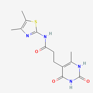 molecular formula C13H16N4O3S B2628430 N-(4,5-二甲基噻唑-2-基)-3-(6-甲基-2,4-二氧代-1,2,3,4-四氢嘧啶-5-基)丙酰胺 CAS No. 1105228-72-5